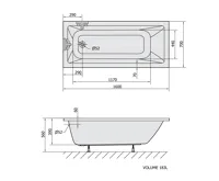 POLYSAN NOEMI obdélníková vana 160x70x39cm, bílá (6)