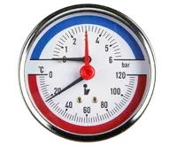 Termomanometr 81mm 0-6 bar,0-120°C, zadní vývod 1/2"