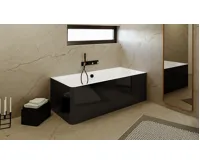 POLYSAN MARLENE CURVE R MONOLITH obdélníková vana 195x85x63cm, bílá/černá (3)