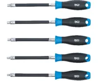 BGS Flexibilní sada šroubováků s kulatou rukojetí, E-Profil E4–E8, délka čepele 150 mm, 5dí (1)