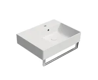 GSI KUBE X keramické umyvadlo 60x47cm, s odkládací plochou vlevo, bílá mat (3)