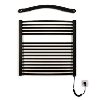 Koupelnový radiátor elektrický Thermal KDO-E 750/ 720 - 300W, pravý - černý mat