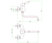 SAPHO KIRKÉ WHITE nástěnná baterie, bílá páčka, chrom (2)
