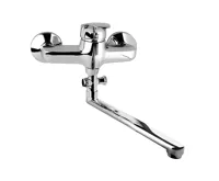 Nástěnná baterie do byt. jádra, Sonáta, 150 mm, s plochým ramínkem 300 mm, bez příslušentví, chrom Nástěnná baterie do byt. jádra, Sonáta, 150 mm, s plochým ramínkem 300 mm, bez příslušentví, chrom