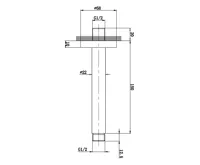SAPHO Sprchové stropní ramínko, hranaté, 150mm, chrom (2)