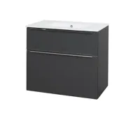 Mailo, koupelnová skříňka s keramickým umyvadlem, antracit, 2 zásuvky, 810x700x480 mm Mailo, koupelnová skříňka s keramickým umyvadlem, antracit, 2 zásuvky, 810x700x480 mm