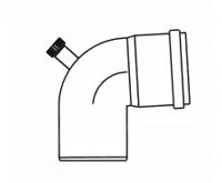 ALMEVA STARR koleno 87° s měřícím otvorem  80mm