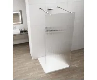 POLYSAN ESCA CHROME jednodílná sprchová zástěna do prostoru, sklo Flute, 1100 mm