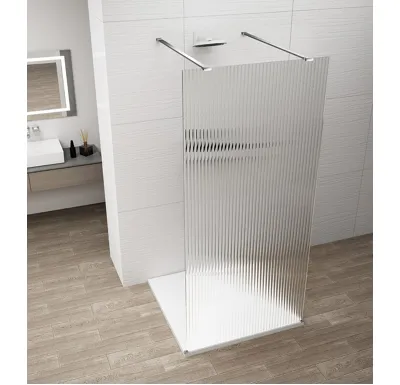 POLYSAN ESCA CHROME jednodílná sprchová zástěna do prostoru, sklo Flute, 1100 mm
