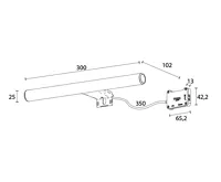 SAPHO IRENE 2 LED svítidlo, 7 W, 300x100x25 mm, IP44, chrom (10)