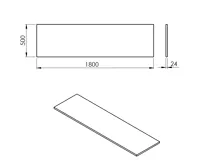 SAPHO PLATO deska Rockstone 1800x24x500mm, bílá mat (4)