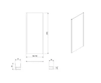 AQUALINE AMADEO boční stěna 800 mm, sklo Brick (5)