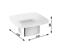 GEDY LOUNGE mýdlenka na postavení, mléčné sklo, chrom (4)