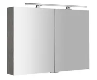 SAPHO MIRRÓ galerka s LED osvětlením, 100x70x16cm, dub stříbrný