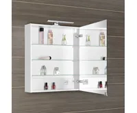 SAPHO MIRRÓ galerka s LED osvětlením, 60x70x16cm, levá/pravá, bílá (3)