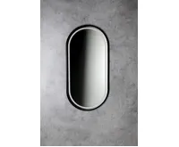 SAPHO KAIRA oválné zrcadlo s LED osvětlením 45x90cm, černá mat (4)