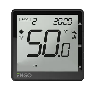 ENGO Controls Časový spínač pro ohřev TUV, EHW-B, Wi-Fi, černý