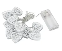 Platinium Světelný LED řetěz 10 diod, kovové srdce, 1,6 m, teplá bílá (3)