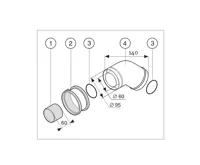 Protherm K11D Koleno ø 60/100 mm - 45° (1)
