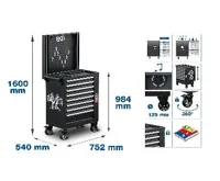 BGS Dílenský vozík, 8 zásuvek, prázdný (1)