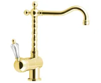 SAPHO KIRKÉ CRYSTAL stojánková dřezová baterie, páčka krystal, zlato
