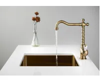 SAPHO KIRKÉ WHITE stojánková dřezová baterie, bílá páčka, bronz (5)