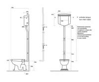 KERASAN RETRO WC mísa s nádržkou, zadní odpad, bílá-bronz (3)