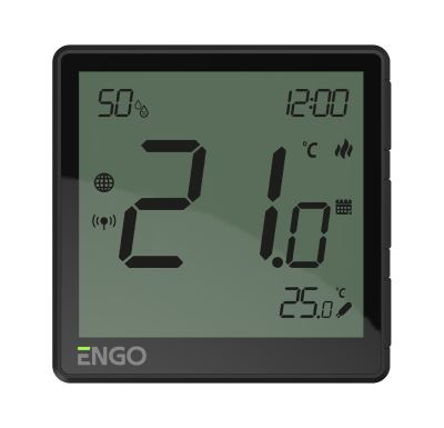 ENGO Controls Chytrý termostat EONE-230B, černý, ENGO Smart, TUYA