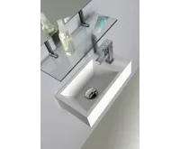 SAPHO AMAROK umývátko, litý mramor, 40x22cm, baterie vpravo, bílá (8)