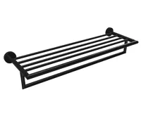 SAPHO X-ROUND BLACK polička na ručníky s hrazdou 500mm, černá mat SAPHO X-ROUND BLACK polička na ručníky s hrazdou 500mm, černá mat