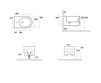 KERASAN NOLITA bidet závěsný 35x55cm, černá mat (4)
