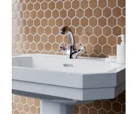 Umyvadlová stojánková baterie, Retro Viktorie, bez výpusti, chrom (3)