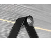 SAPHO ORBITER kulaté zrcadlo s LED osvětlením ø 70cm, kožený pásek, černá mat (9)