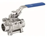 Nerez kulový kohout trojdílný DN 20 - 3/4" páka F/ F Nerez kulový kohout trojdílný DN 20 - 3/4" páka F/ F