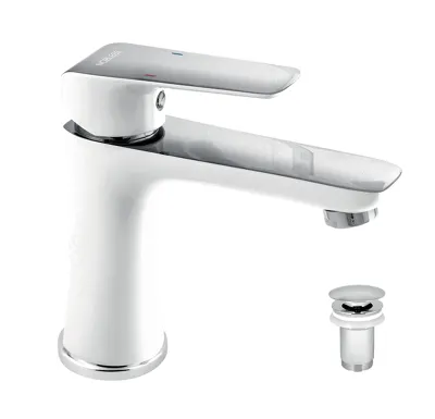 NOVASERVIS Umyvadlová baterie s výpustí Nobless Tina bílá/chrom - 38003,1