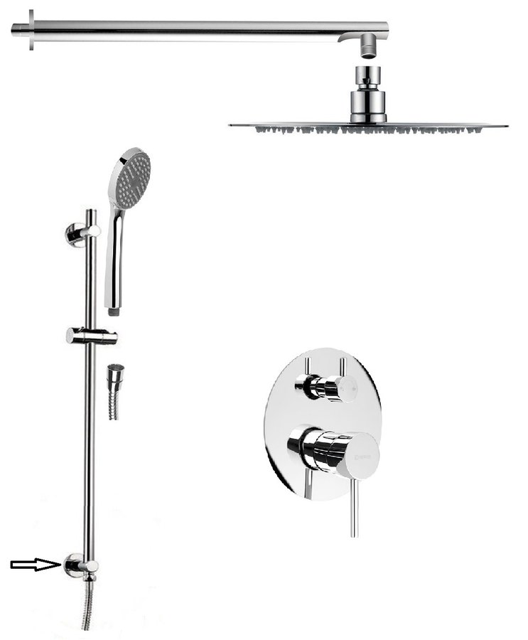 SAPHO RHAPSODY podomítkový sprchový set s pákovou baterií, 2 výstupy, posuvný držák sprchy s vyústěním, chrom