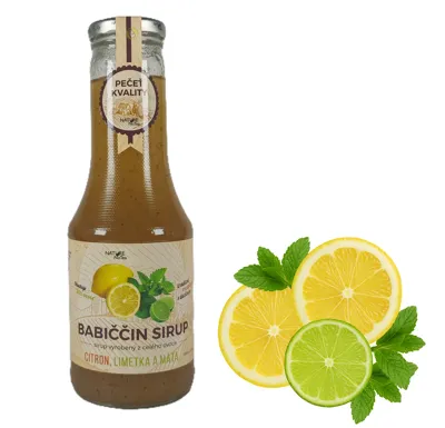 Nature NoTea s.r.o. Babiččin sirup - Citron s limetkou a mátou 0.5l
