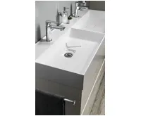 SAPHO GODIVA dvojumyvadlo, litý mramor, 119x44cm, bílá (6)