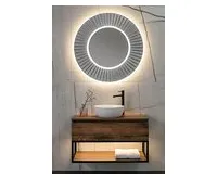 SAPHO PRIDE STRIP kulaté zrcadlo s LED osvětlením v rámu ø 75cm, stříbrná (1)