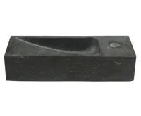 SAPHO BLOK kamenné umývátko 38x14cm, baterie vpravo, antracit (5)