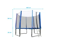 GoodJump 4UPVC Trampolína 400 cm s ochrannou sítí + žebřík + krycí plachta ( 30421+32036 ) (1)