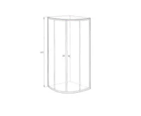 PROFI-RICH sprchový kout  čtvrtkruh  80x80x185 cm - chrom - sklo - čiré (3)