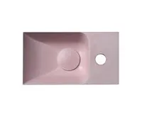 SAPHO PICCOLINO betonové umývátko 30,8x17cm, baterie vpravo, růžová mat (1)