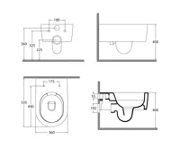 ISVEA SISTEMA A závěsná WC mísa, Rimless, 36x53,5cm, bílá (7)