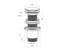ISVEA Umyvadlová výpust 5/4“, click-clack, keramická zátka, 20-70mm, černá mat (3)