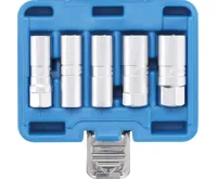 BGS Sada nástrčných hlavic na zapalovací svíčky, šestihranných, 12,5 mm (1/2"), 14–21 mm, 5 BGS Sada nástrčných hlavic na zapalovací svíčky, šestihranných, 12,5 mm (1/2"), 14–21 mm, 5
