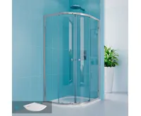 Sprchový set z Kory Lite, čtvrtkruh, 90 cm, chrom ALU, sklo Čiré a nízké SMC vaničky (5)