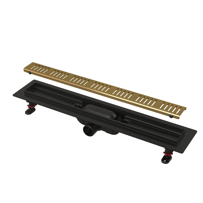 Alcaplast podlahový žlab s okrajem pro perforovaný rošt, mosaz apz10black-650brass
