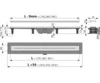 ALCAPLAST Podlahový žlab s nerezovým okrajem pro perforovaný rošt APZ18-950M (1)