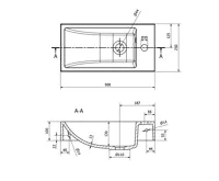 SAPHO ARIANA umývátko, litý mramor, 50x25cm, baterie vpravo, bílá (8)